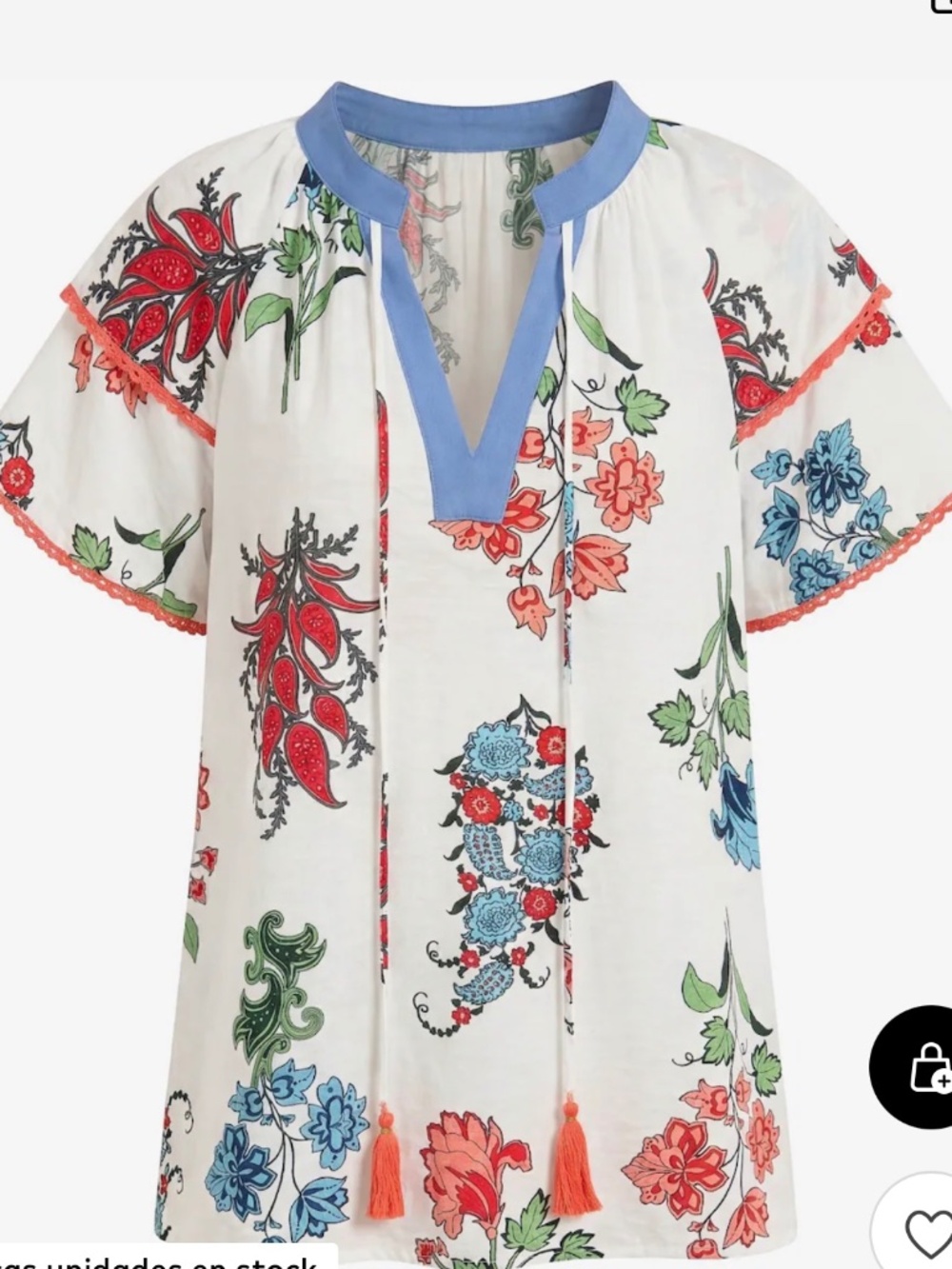 Black Label Women’s Floral Blouse with v-neck